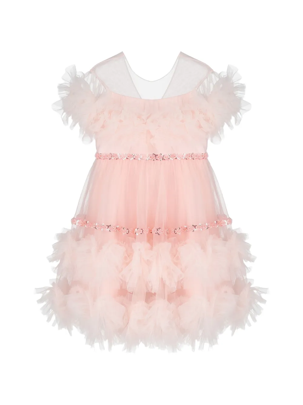 UNONA D'ART sequin-embellished ruffled dress - Rosa