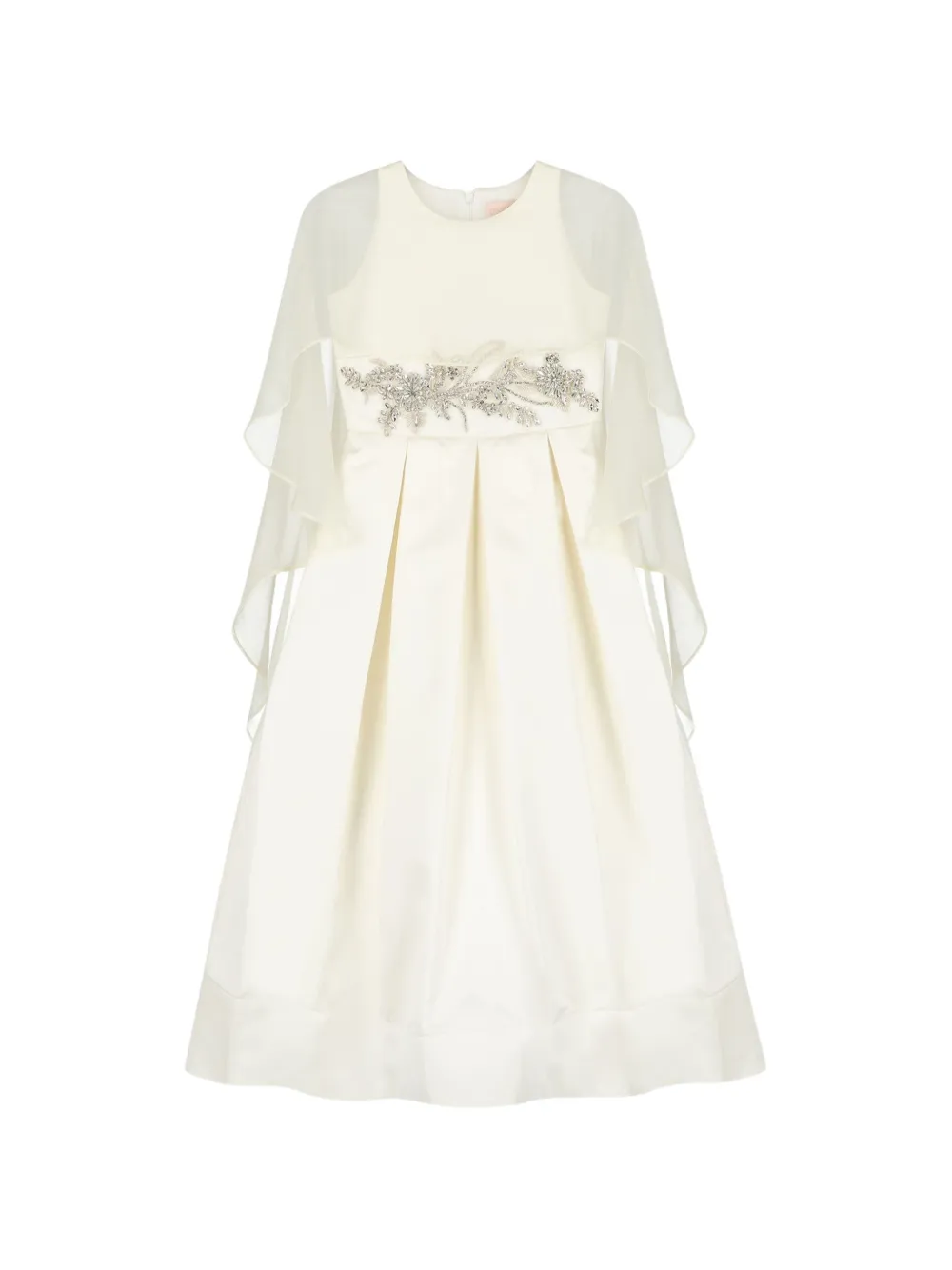 UNONA D'ART crystal-embellished cape-sleeve dress - Toni neutri