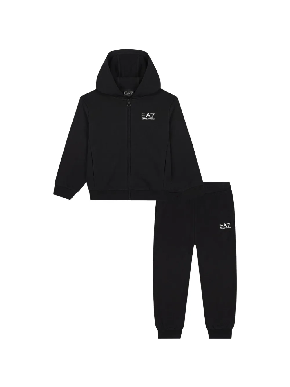 Ea7 Emporio Armani logo-print cotton track suit - Nero