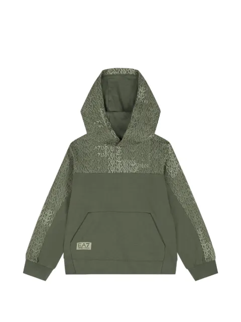 Ea7 Emporio Armani logo-print pouch-pocket cotton hoodie