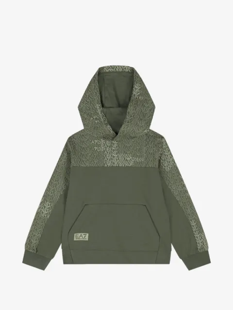 Ea7 Emporio Armani hoodie à logo imprimé en coton
