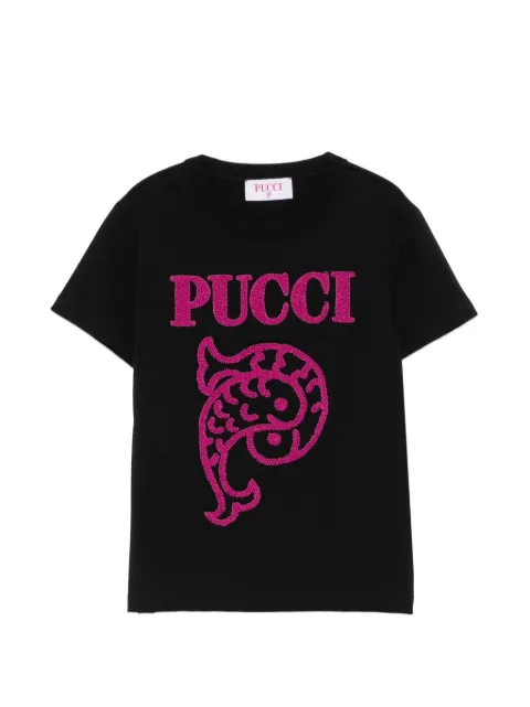 PUCCI Junior logo-embroidered T-shirt