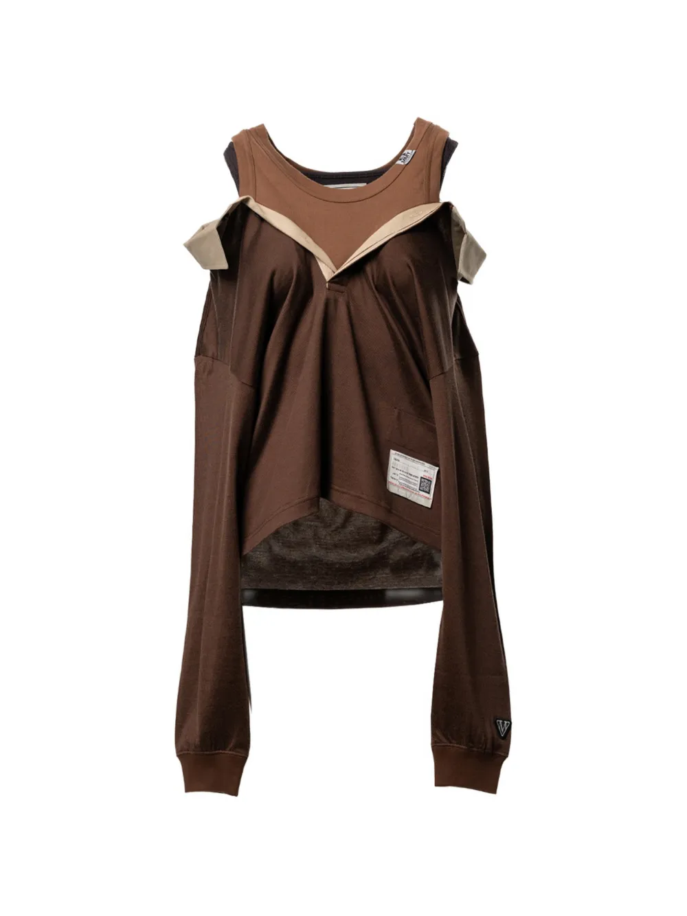 Miharayasuhiro Triple-layered Rugby Shirt In Brown