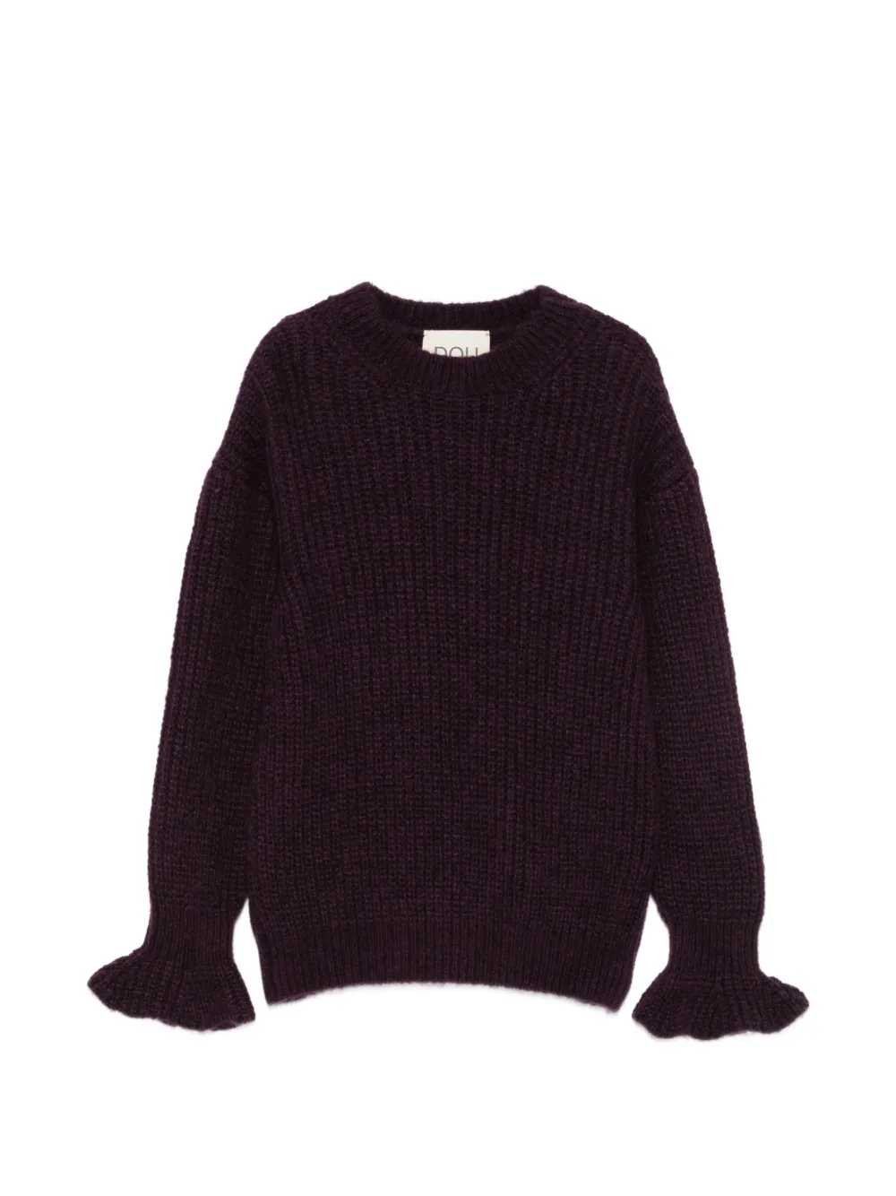 Douuod Kids ruffled-cuff chunky-knit sweater - Violett