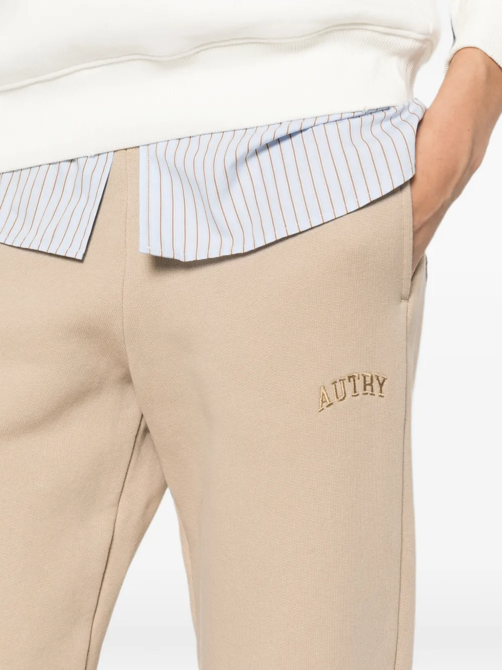 Autry Trainingsbroek met geborduurd logo Beige