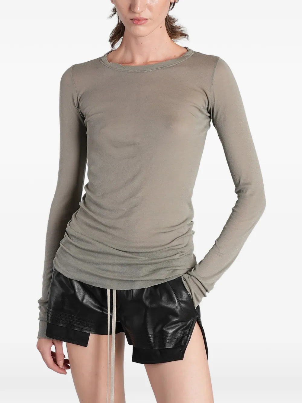 Rick Owens exposed-seam long-sleeve sweater - Toni neutri