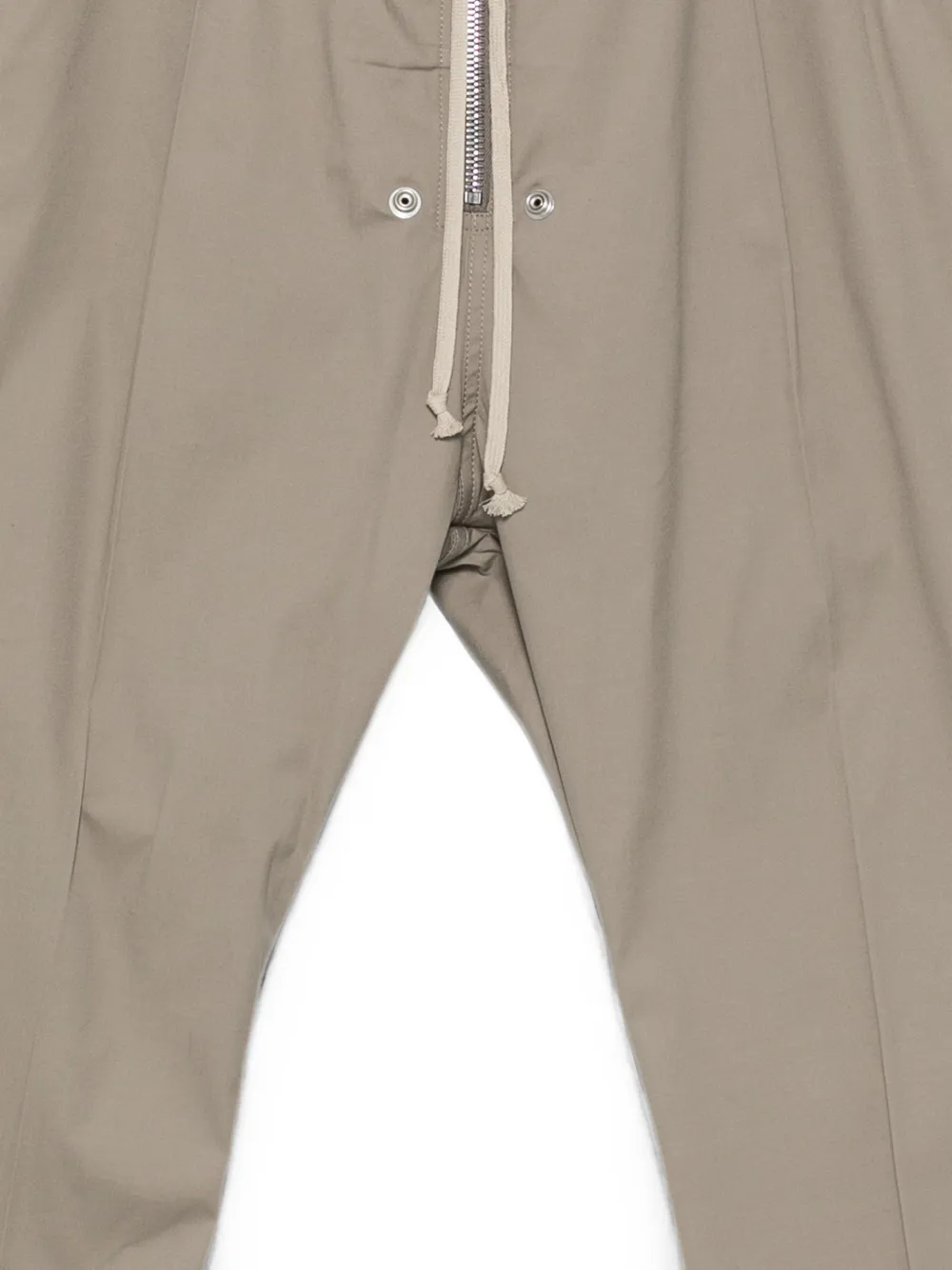 Rick Owens drawstring-waist zipped-front trousers Grijs
