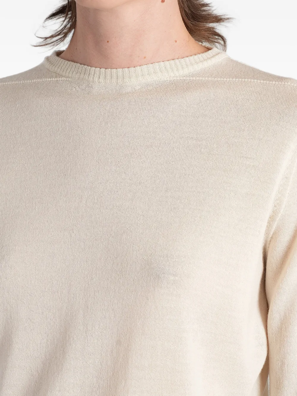 Rick Owens Trui met geribbelde afwerking Beige