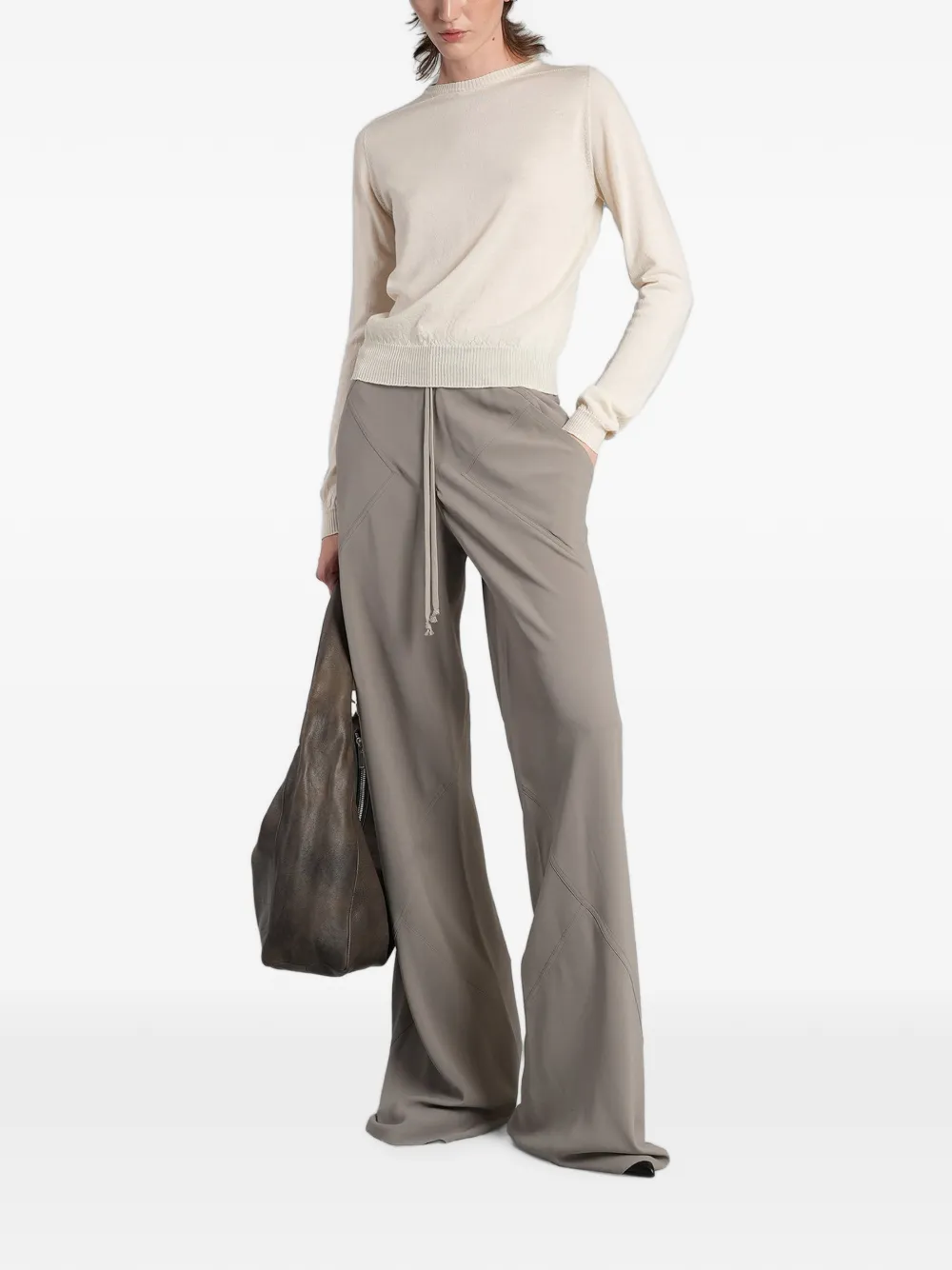 Rick Owens Trui met geribbelde afwerking Beige