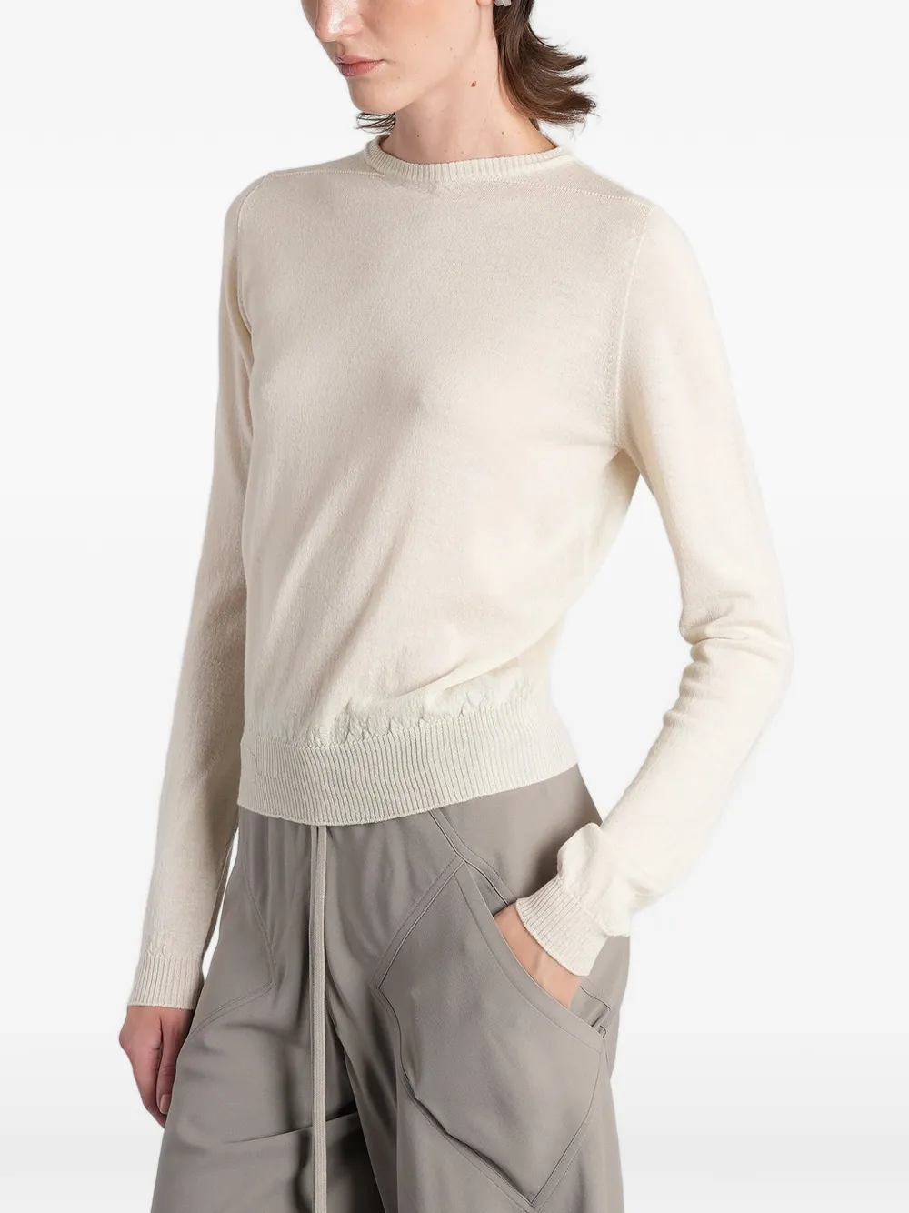 Rick Owens Trui met geribbelde afwerking Beige