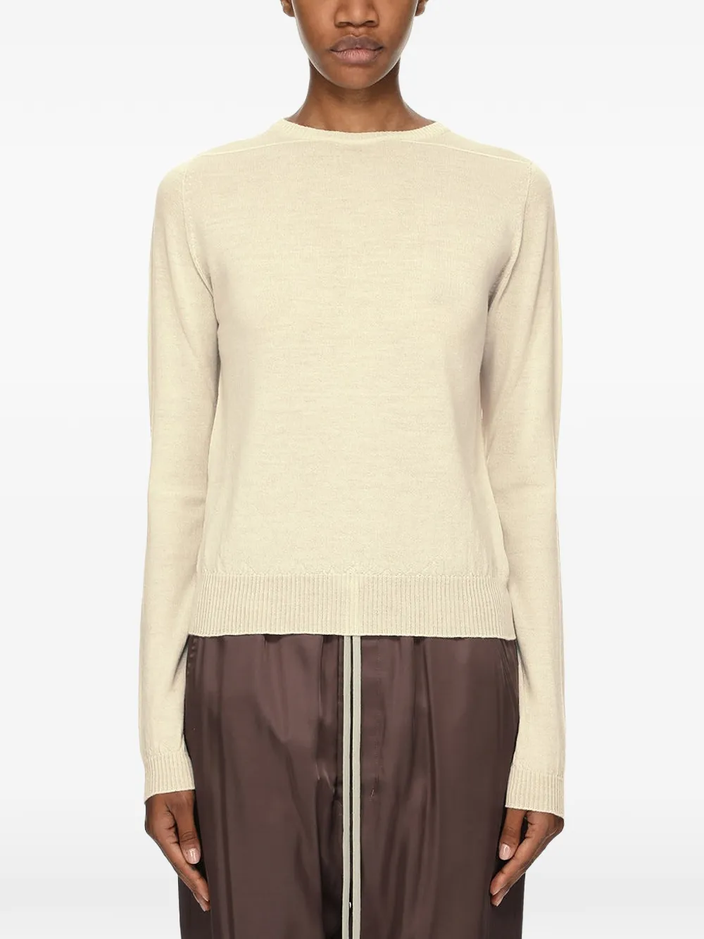 Rick Owens Trui met geribbelde afwerking Beige