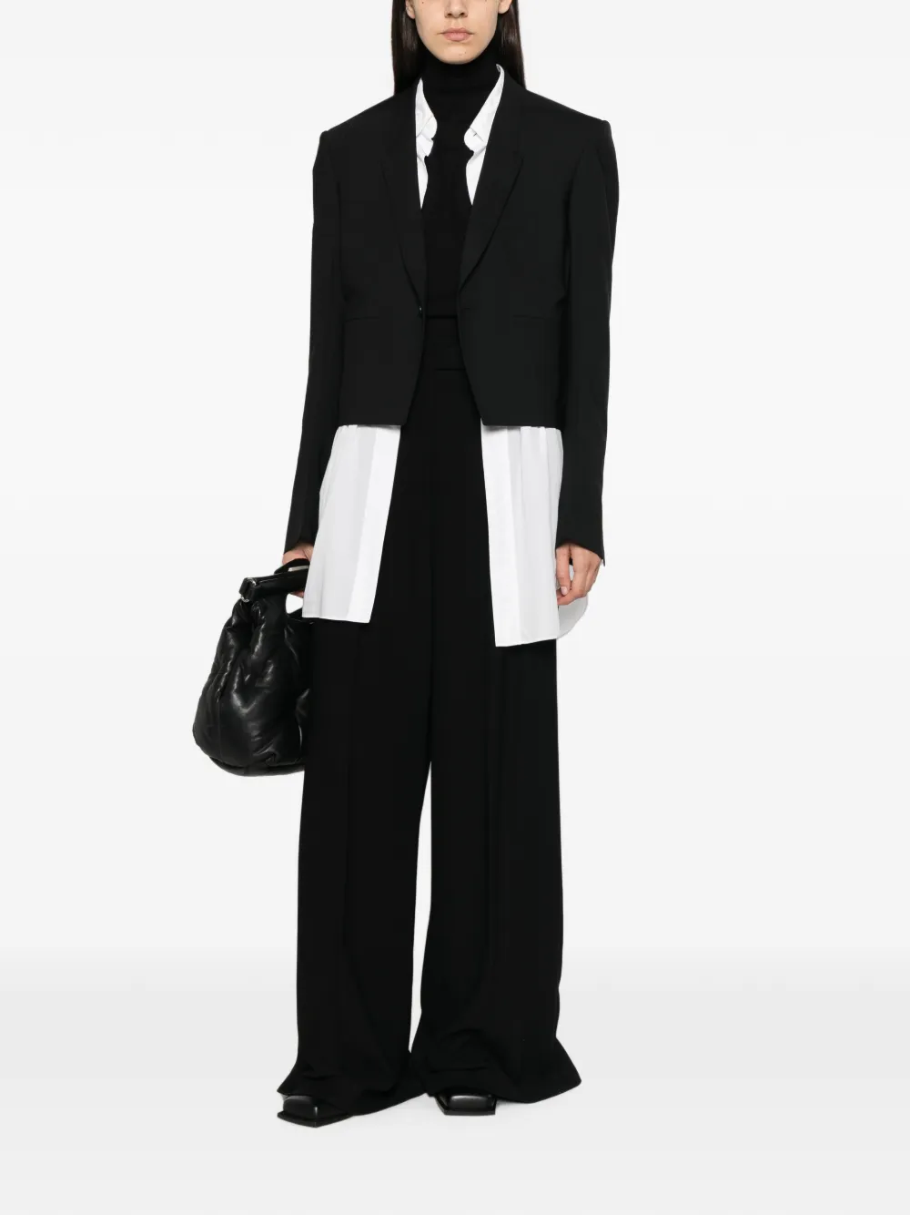 Rick Owens buckle-strap cropped blazer Zwart