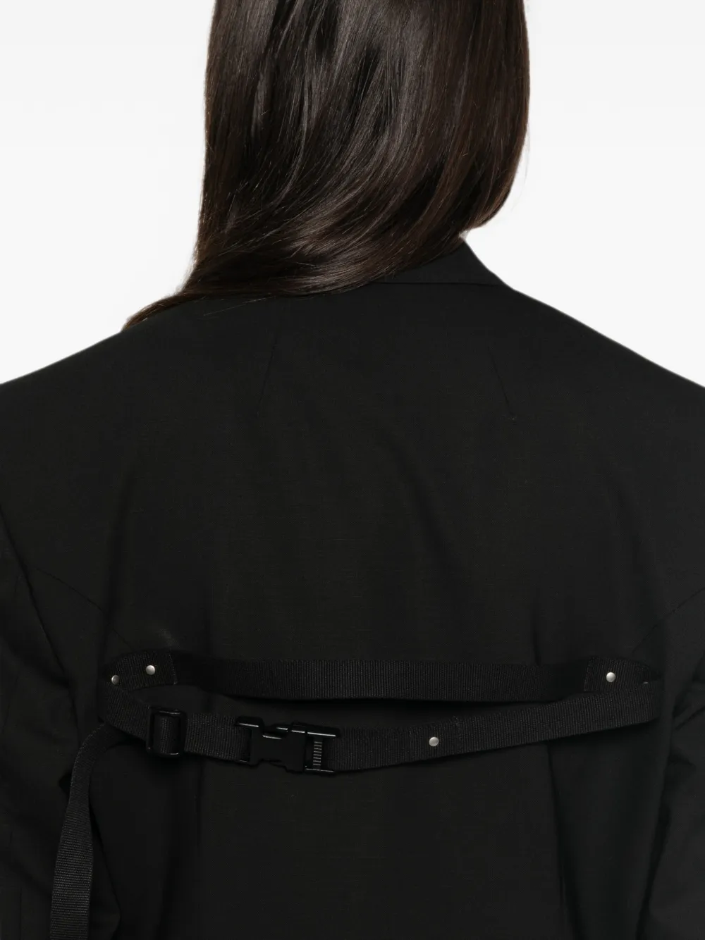 Rick Owens buckle-strap cropped blazer Zwart