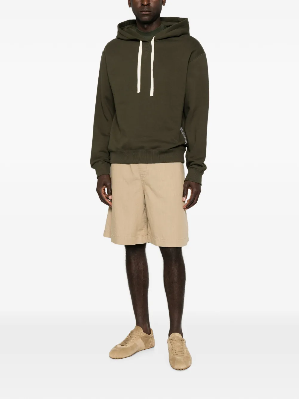 Jil Sander Hoodie met logoprint en trekkoord Groen