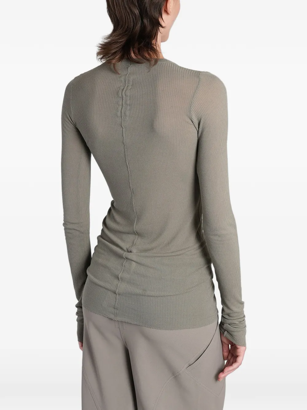 Rick Owens Geribbelde trui met lange mouwen Grijs