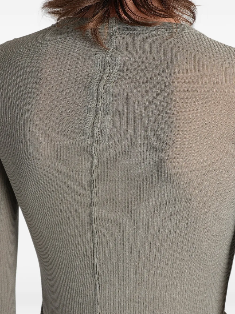 Rick Owens Geribbelde trui met lange mouwen Grijs