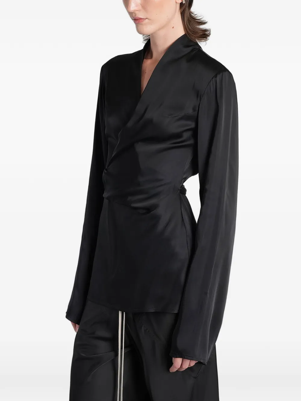 Rick Owens Wikkelblouse Zwart