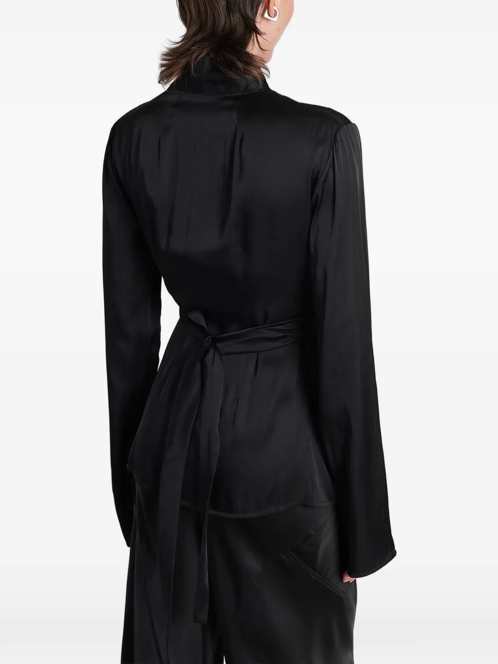 Rick Owens Wikkelblouse Zwart