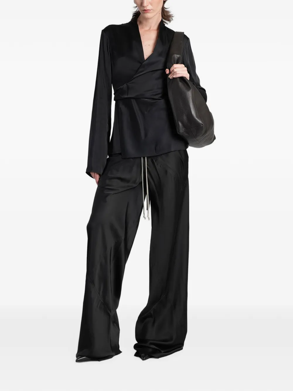 Rick Owens Wikkelblouse Zwart