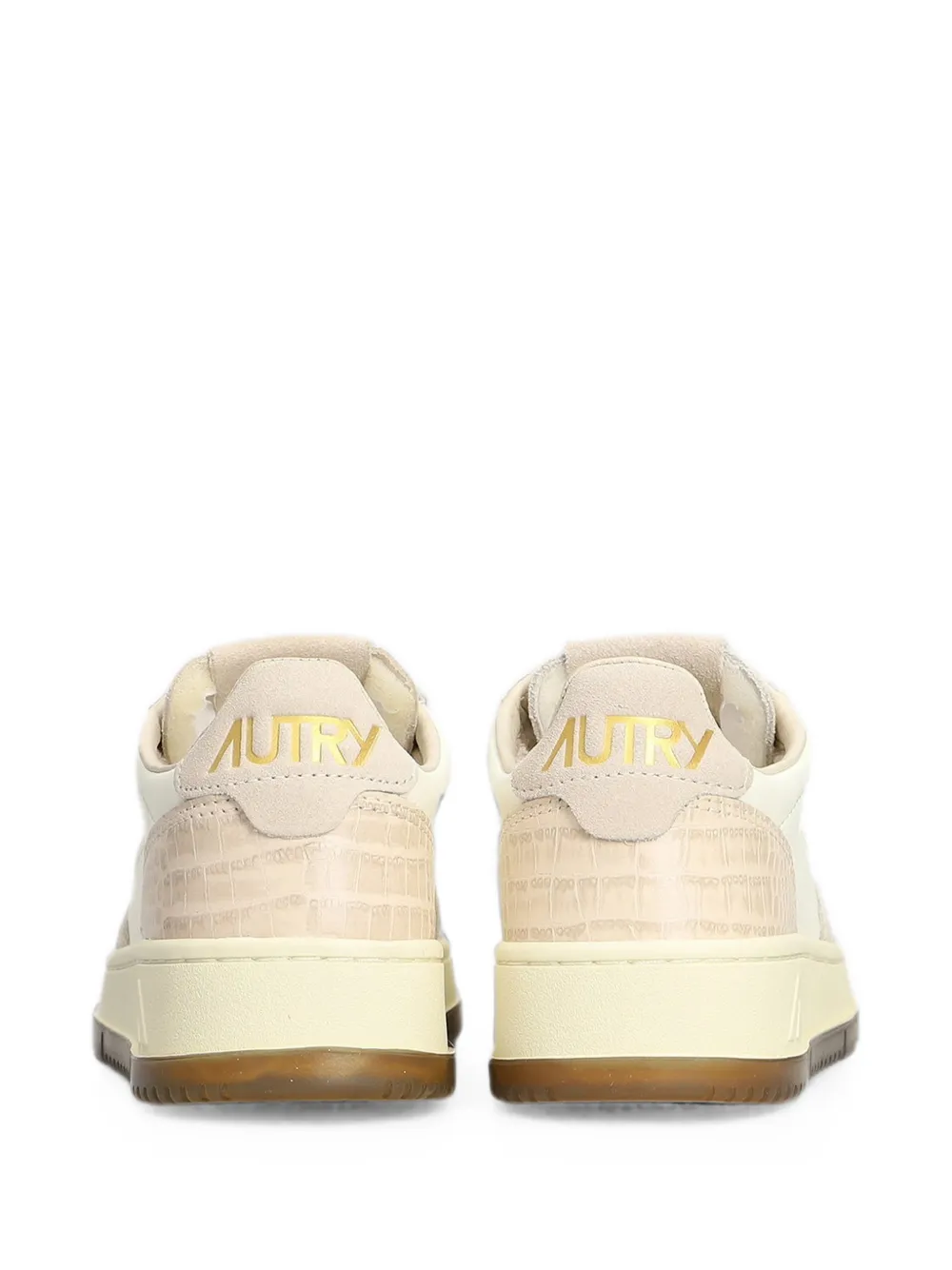 Autry Medalist sneakers met krokodillen-reliëf Beige