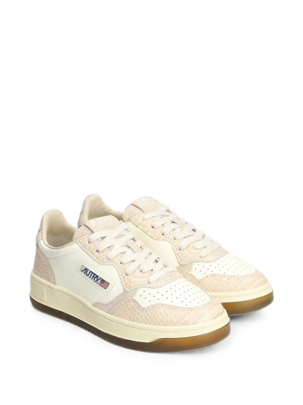 Autry Medalist sneakers met krokodillen-reliëf Beige