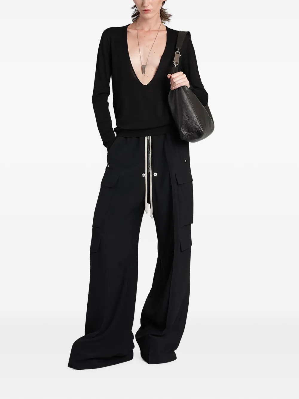 Rick Owens Trui met gelaagd effect en uitgesneden details Zwart