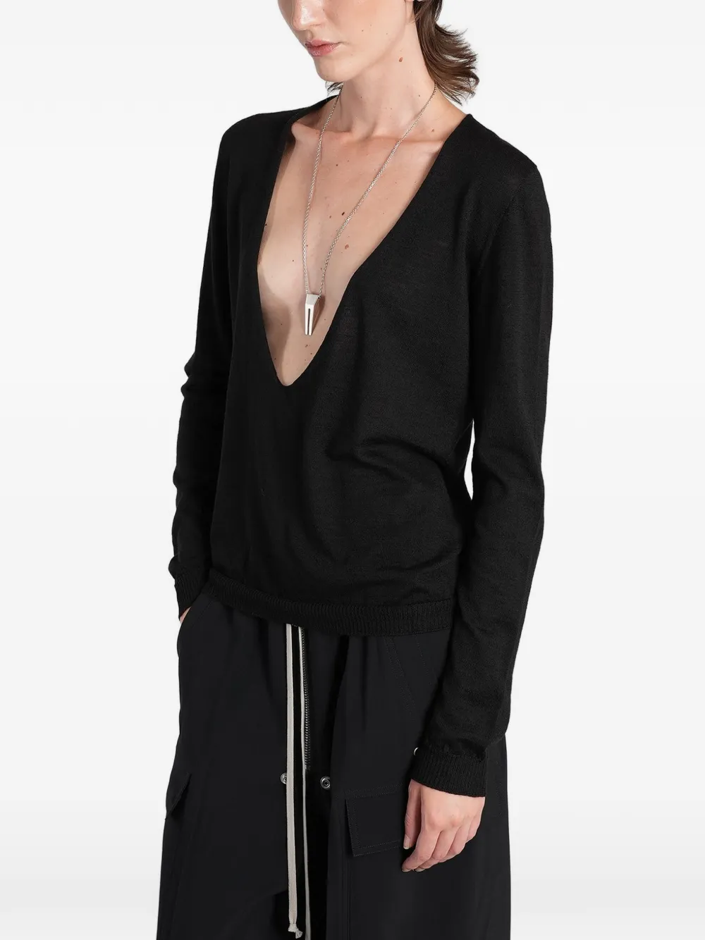 Rick Owens Trui met gelaagd effect en uitgesneden details Zwart