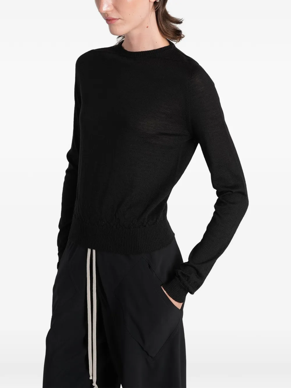 Rick Owens Trui met geribbelde afwerking Zwart