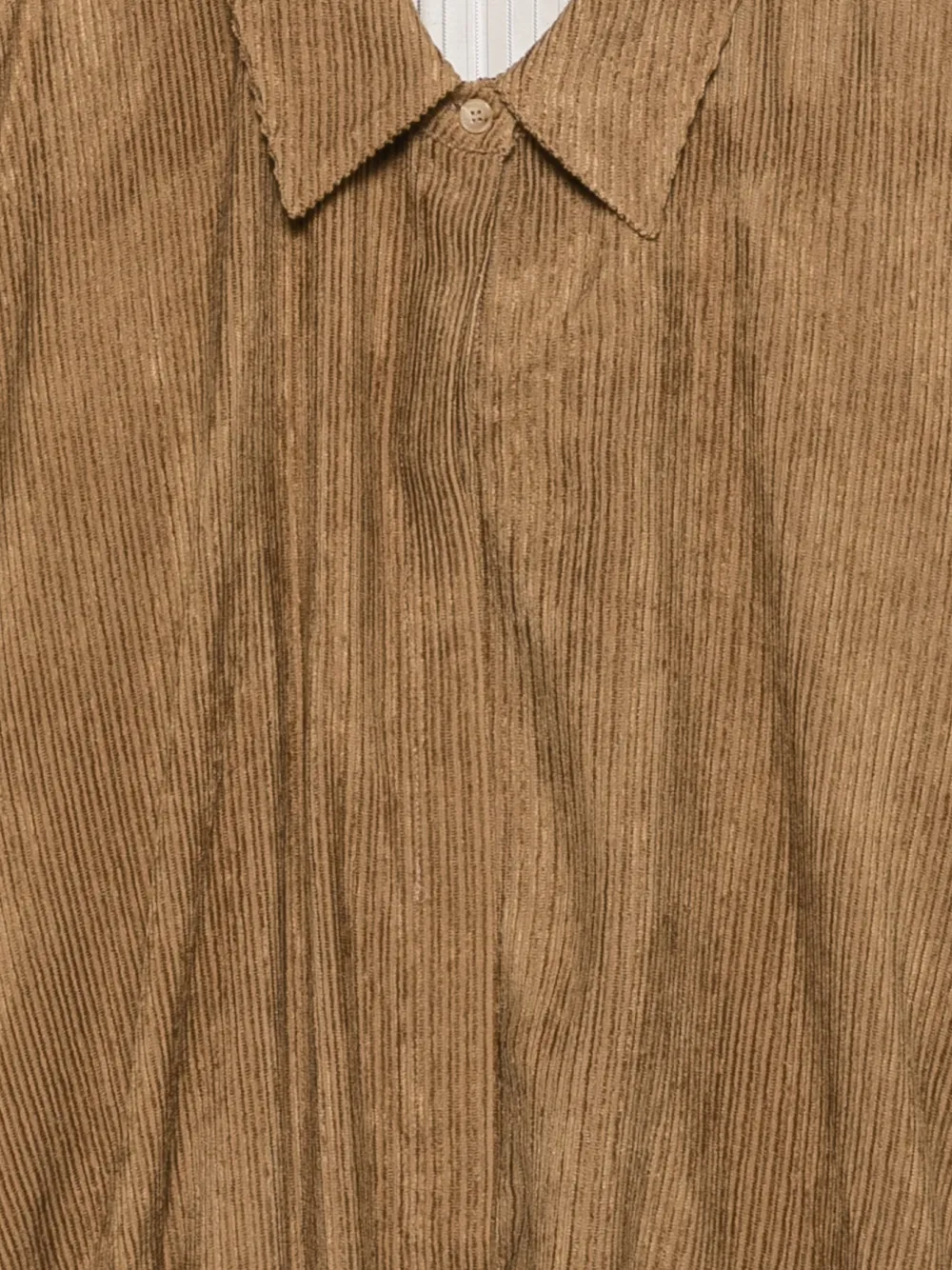 Alysi Ribfluwelen blouse met trekkoord Bruin