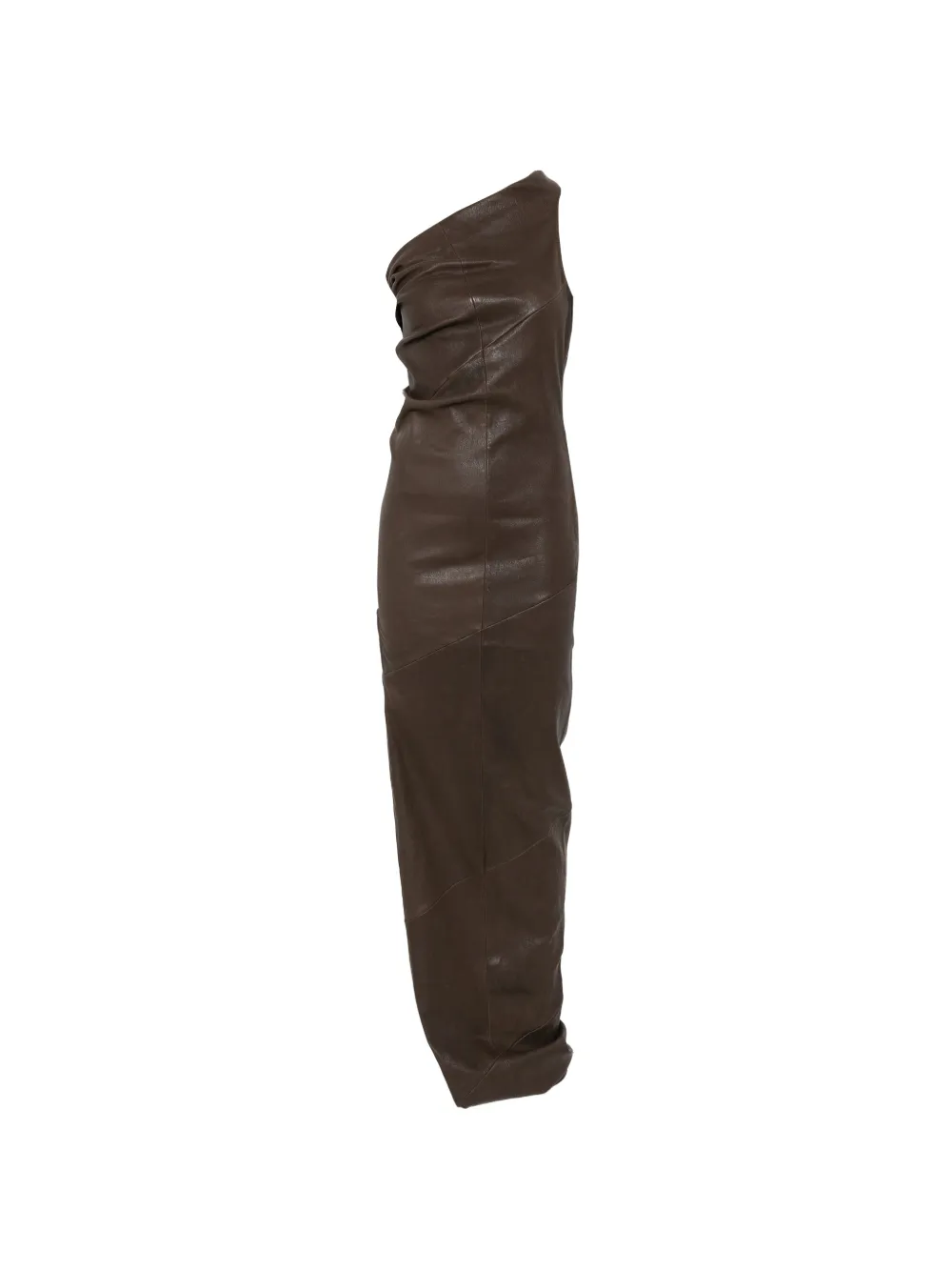 Rick Owens Athena one-shoulder draped maxi dress - Marrone
