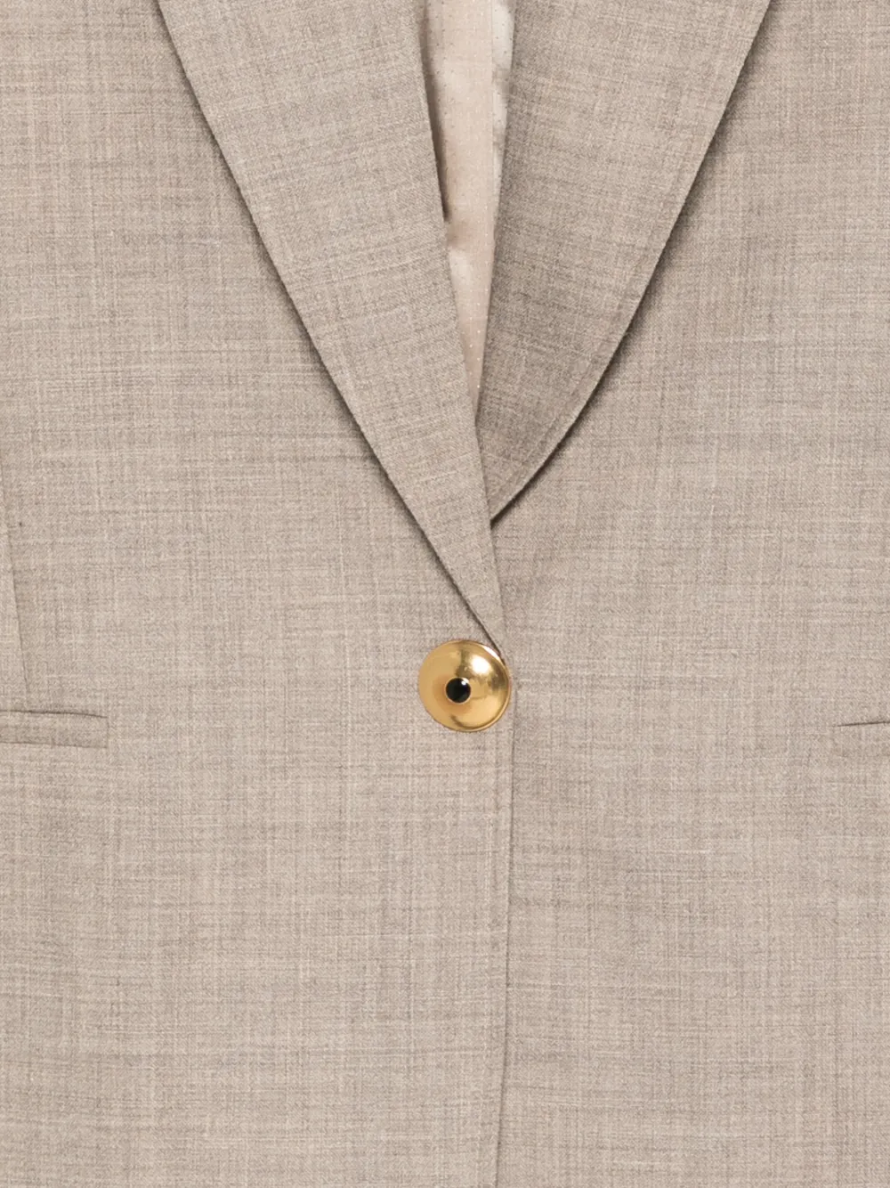 Alysi Jack met enkele rij knopen en gekerfde revers Beige