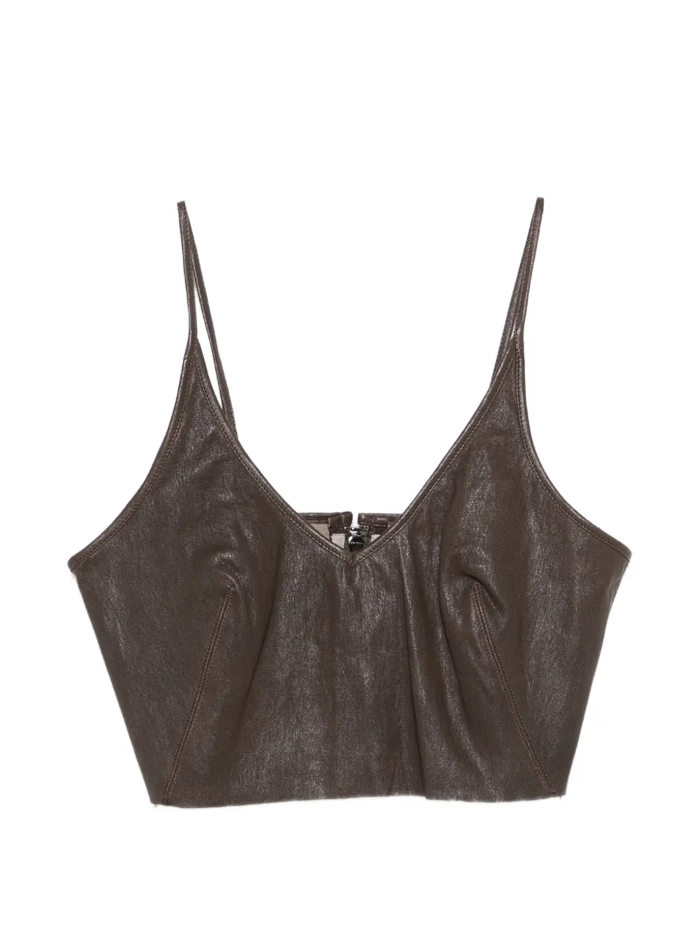 Rick Owens leather crop top - Braun