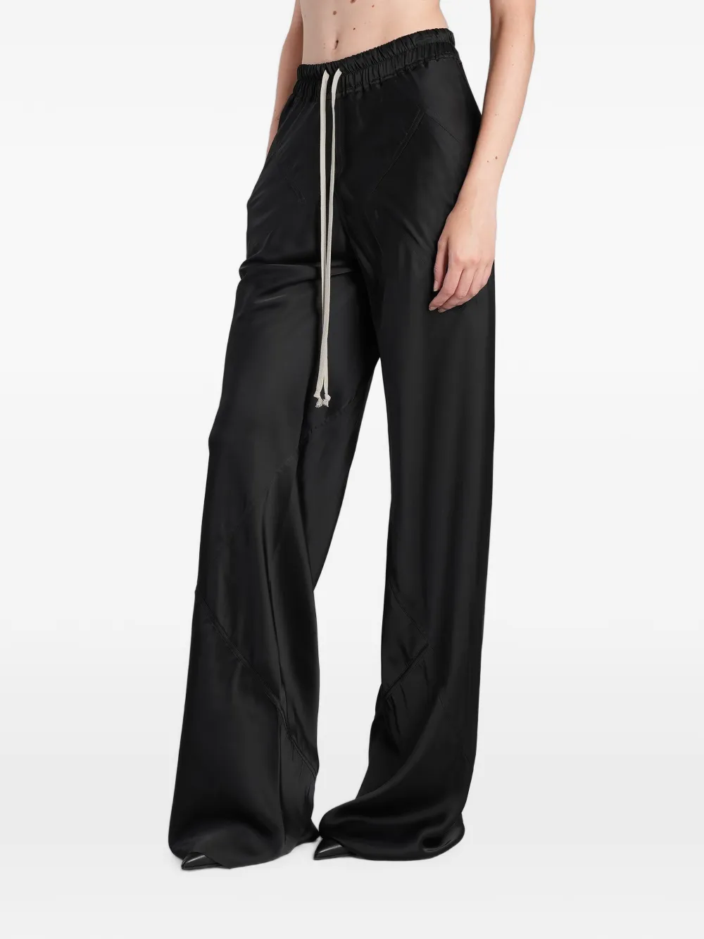 Rick Owens Broek met wijde pijpen en trekkoord Zwart