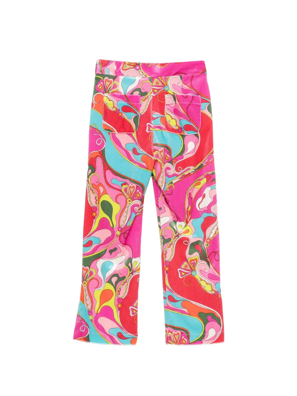PUCCI Junior Ribfluwelen broek met iride-print Roze