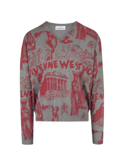 Vivienne Westwood Julian Orb-embroidery V-neck sweater