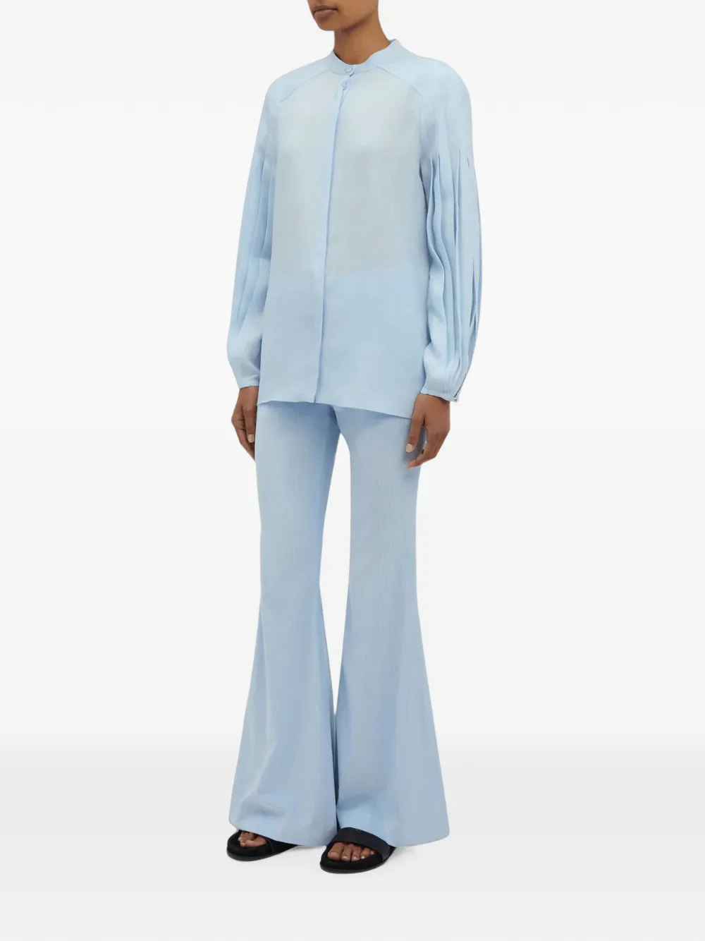 Gabriela Hearst Laetitia Long-sleeves Blouse in Blue, view 2