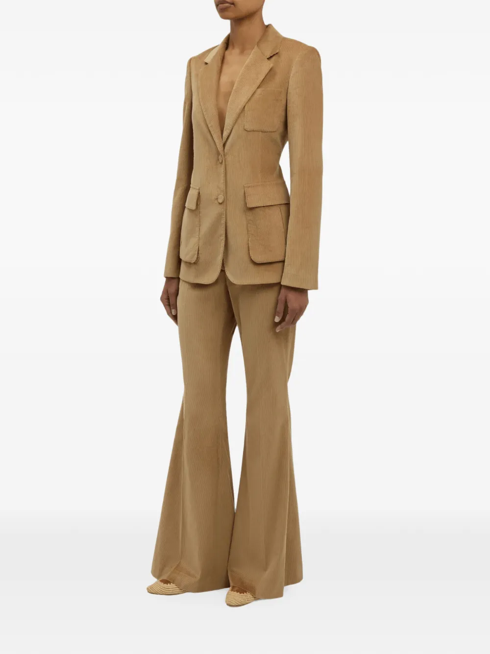Gabriela Hearst Ianthe ribfluwelen flared broek Bruin