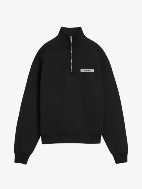 Jacquemus logo-patch quarter-zip sweater