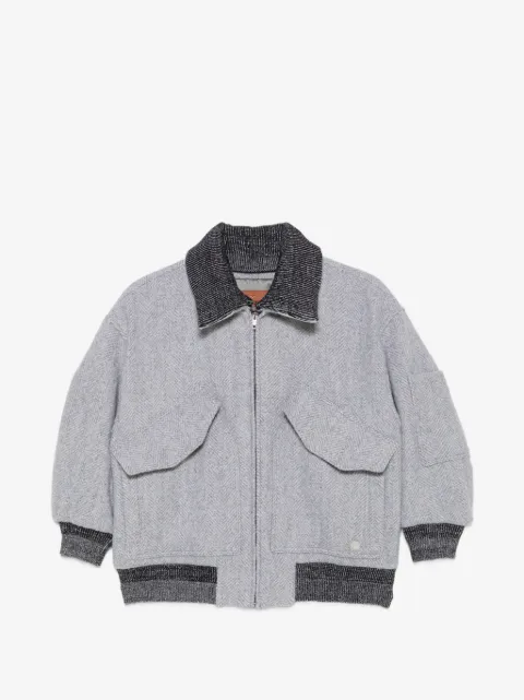 Missoni Kids herringbone-pattern bomber jacket