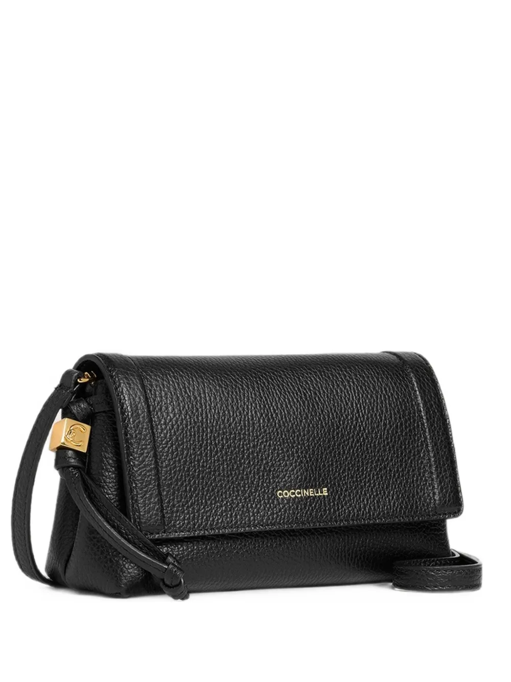 Coccinelle mini Thess grained leather shoulder bag - Schwarz