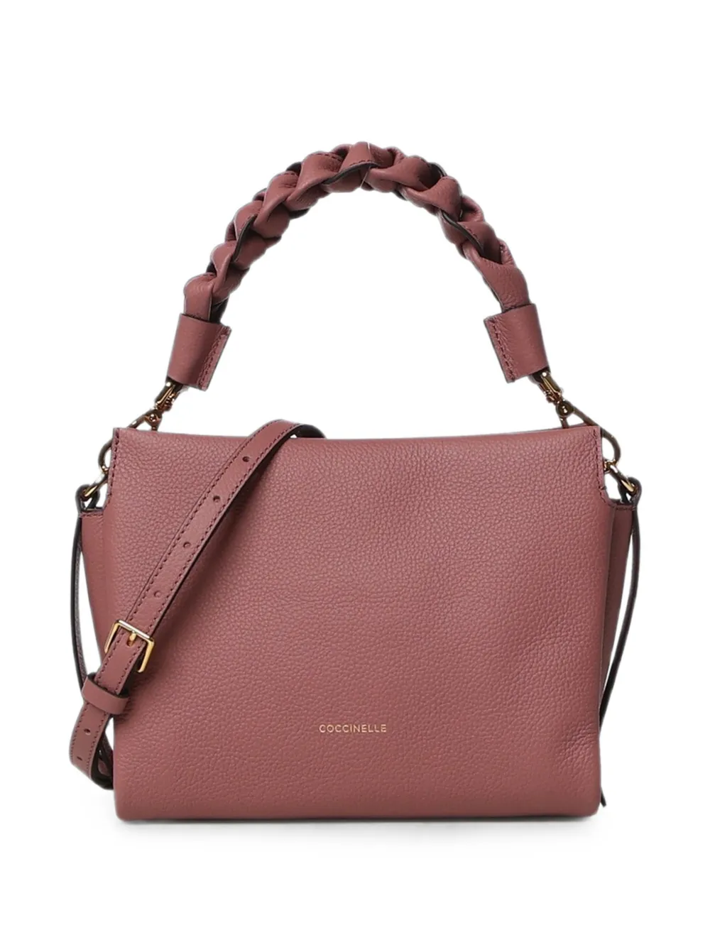 Coccinelle Small Boheme Braided-handle Leather Shoulder Bag In Pink