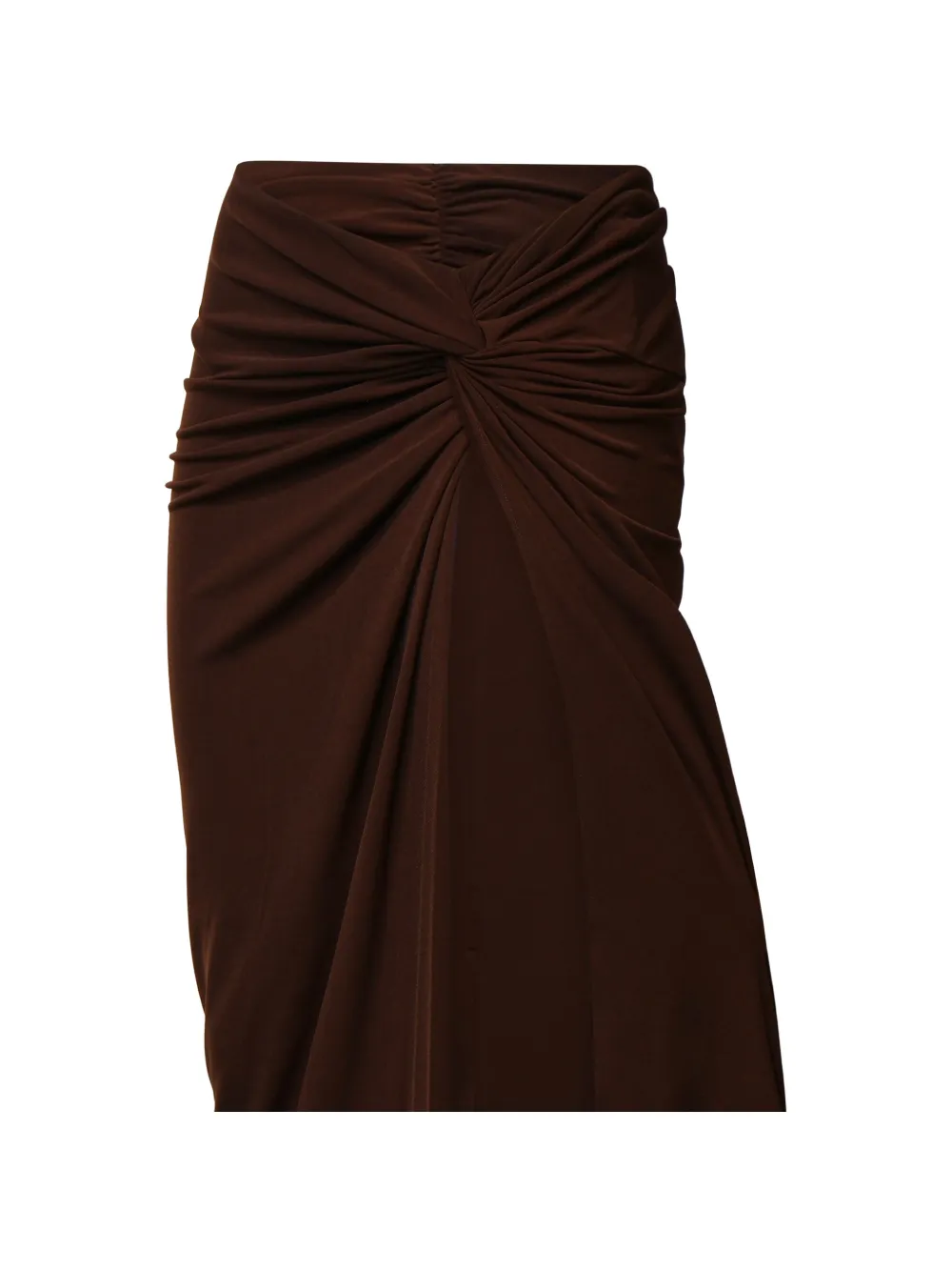 THE ANDAMANE Gesmockte maxi-rok met gedraaid detail Bruin