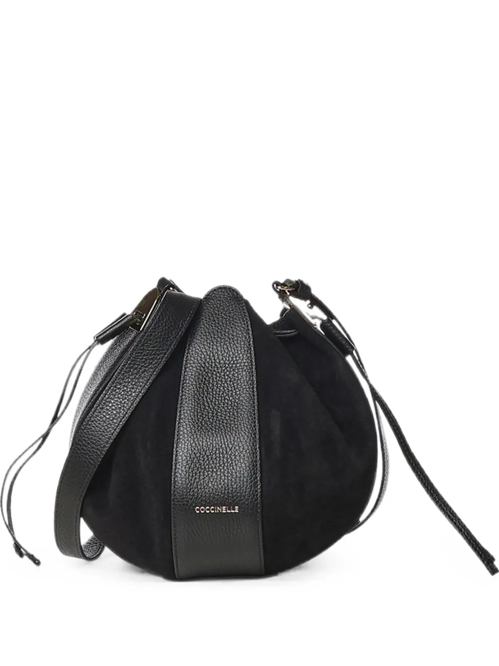 Coccinelle panelled bovine leather shoulder bag - Schwarz