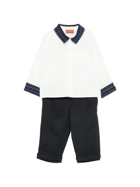 Missoni Kids Zigzag-trim shirt trousers set