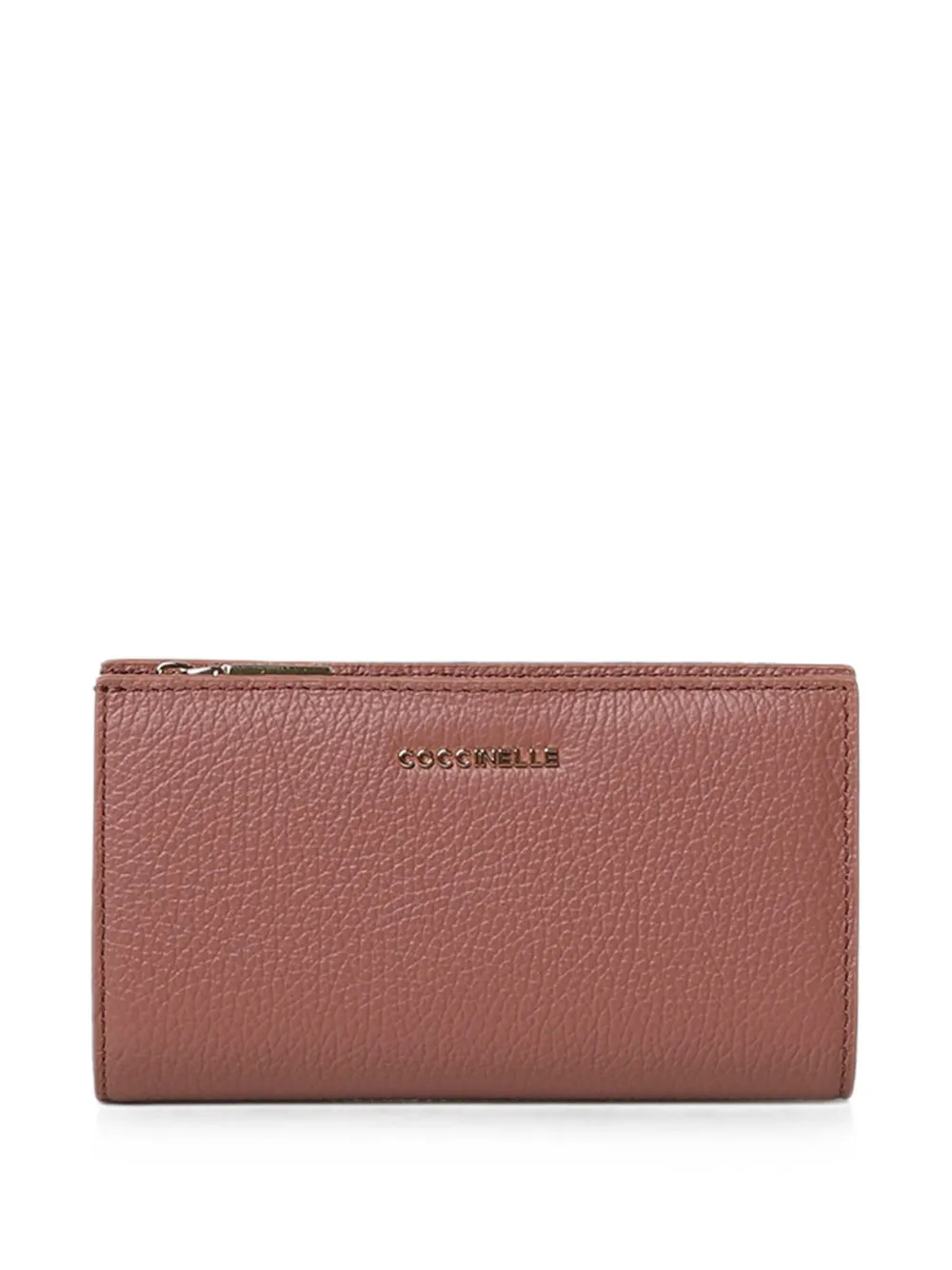 Coccinelle medium Metallic logo-plaque wallet - Rosa