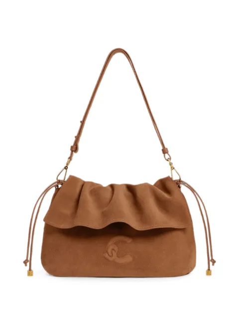 Coccinelle Lidia ruffled suede shoulder bag
