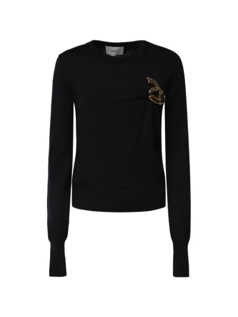 Coperni hand-brooch long-sleeve sweater
