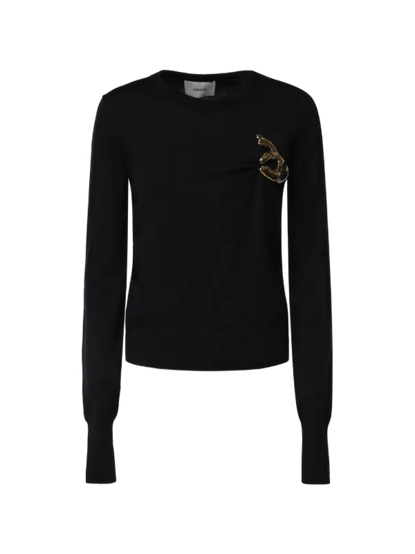 Coperni Hand-brooch Long-sleeve Sweater in Black