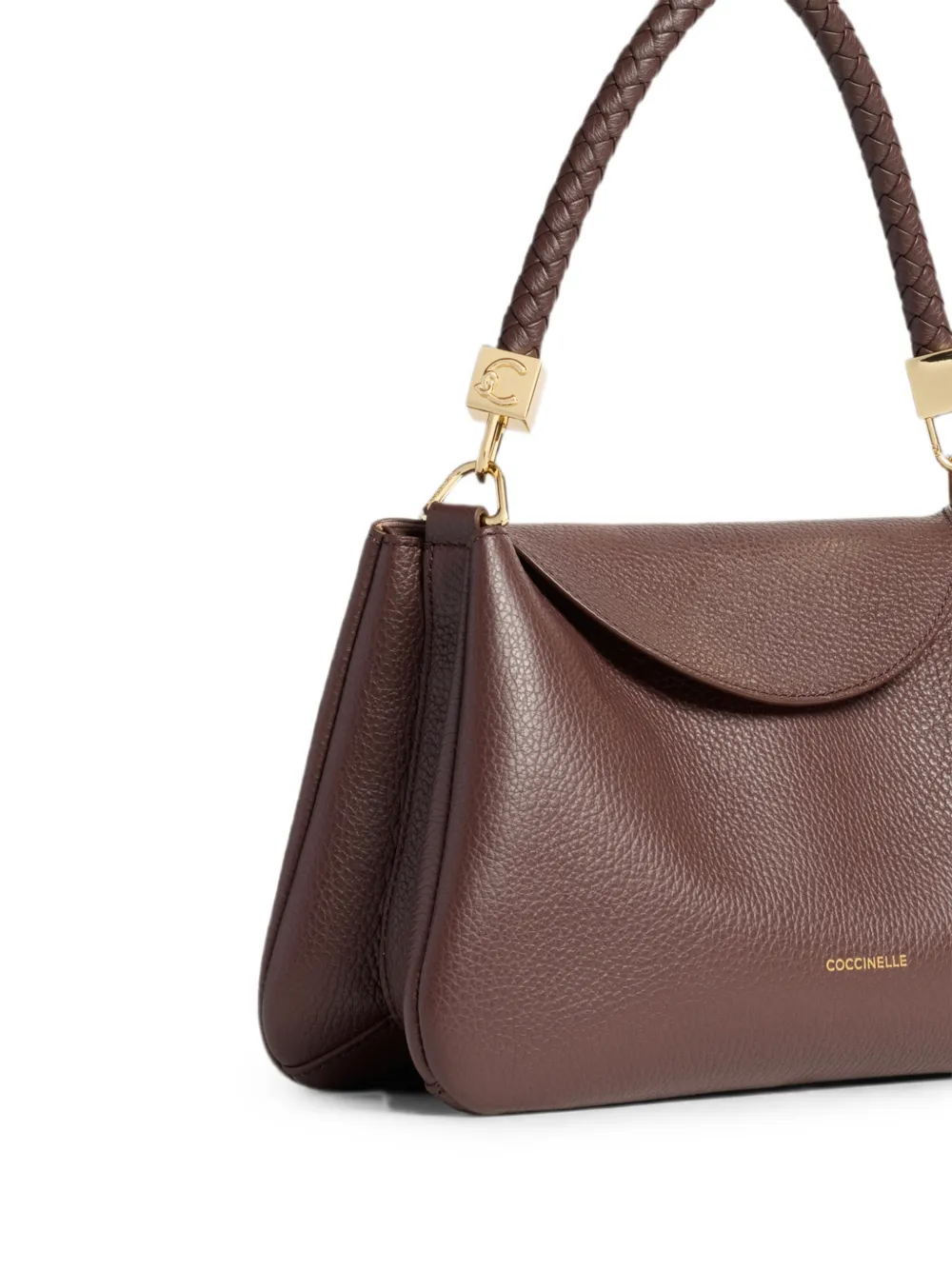 Coccinelle Tiggy shopper van bewerkt leer met gevlochten handvat Bruin