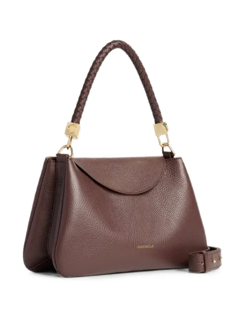 Coccinelle Tiggy braided-handle pebbled leather tote bag
